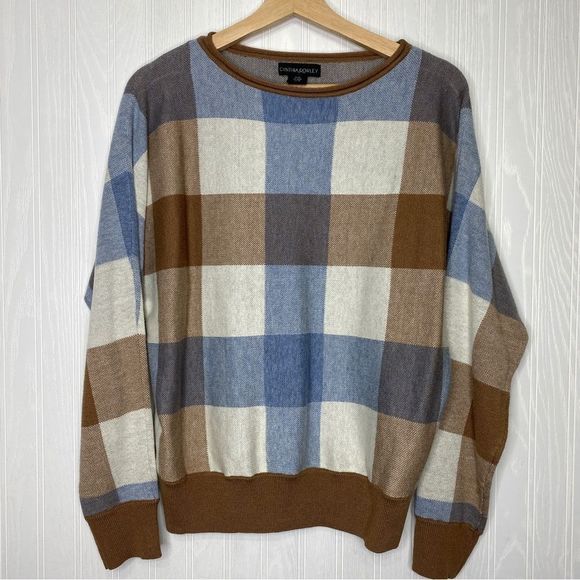 Cynthia Rowley Sweaters - Cynthia Rowley Plaid long sleeve pullover sweater Size Medium